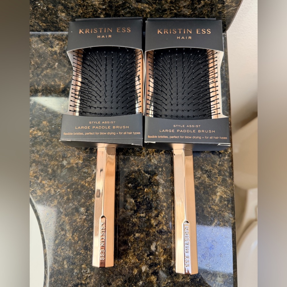 Kristin Ess Assist Large Detangling Hair Brush with Flexible Bristles (LOT 2)